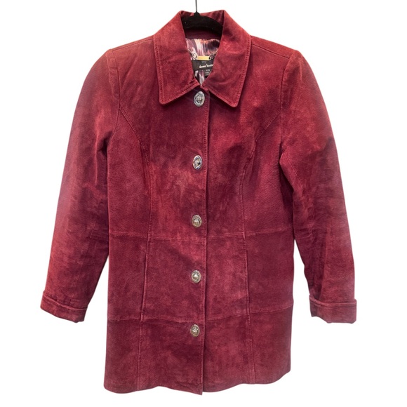 Vintage Dennis Basso Y2K Leather Jacket with matching scarf XXS - Picture 2 of 9